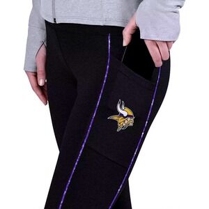 Certo NFL Minnesota Vikings Assembly Leggings Black Small High Rise Pockets‎ NEW